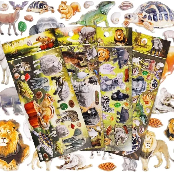  3D Embossed Decorative Animals Stickers || Natural Series || Item No:DS-YT-HB(201-204)
